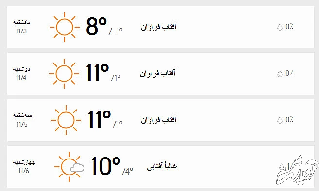 پیش‌بینی وضعیت آب و هوای تهران فردا دوشنبه ۴ بهمن /////۱۴۰۰